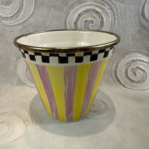 MacKenzie Childs Enamel Striped Planter